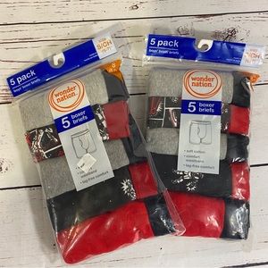 2 New 5-Pack Wonder Nation Boys Small 6/7 Boxer Briefs Underwear